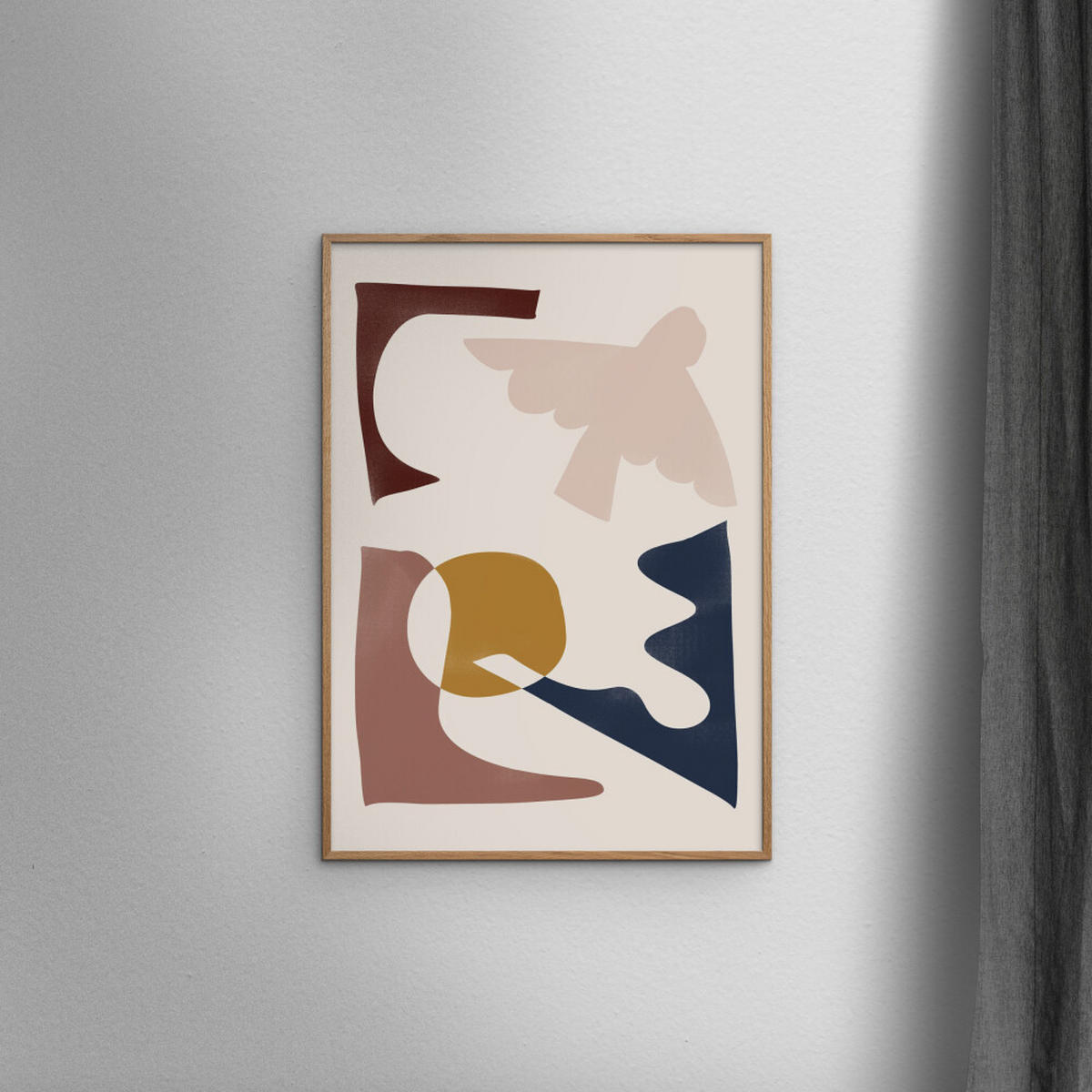 POSTER mit Rahmen Affordable Art Prints - Melloi - Eichefarben/Multicolor, Holz/Papier (30/40cm) - Poster&Frame