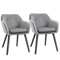 ESSZIMERSTUHLE Metallstruktur, Holzbeine, Grau, 120 kg belastbar - Grau, Textil (56/74/54cm) - HOMCOM