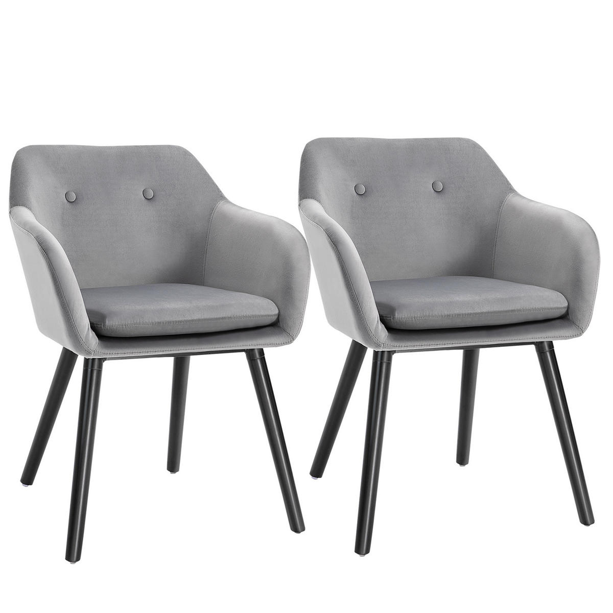 ESSZIMERSTUHLE Metallstruktur, Holzbeine, Grau, 120 kg belastbar - Grau, Textil (56/74/54cm) - HOMCOM