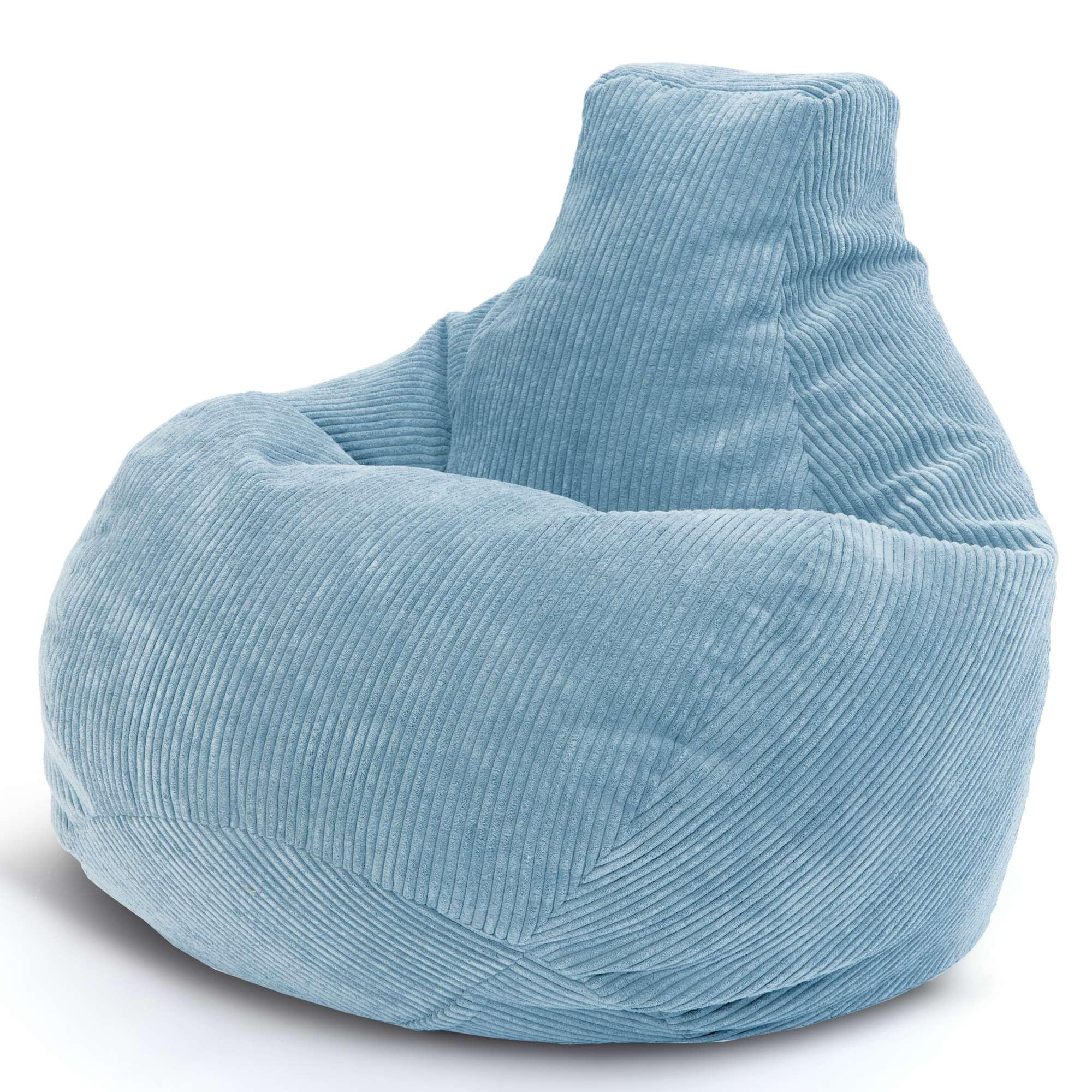 SITZSACK MIT RÜCKENLEHNE Cozy Cord - Hellblau, Textil (80/90/90cm) - Green Bean