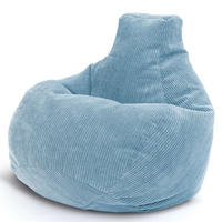 SITZSACK MIT RÜCKENLEHNE Cozy Cord - Hellblau, Textil (80/90/90cm) - Green Bean