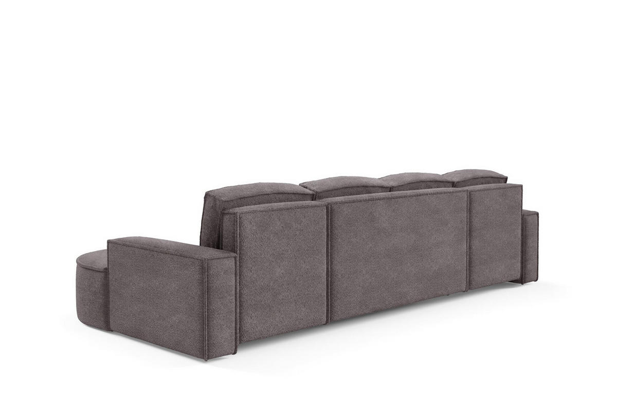 WOHNLANDSCHAFT Flow Grau, mit Schlaffunktion in Abriamo Stoff - Grau, Holzwerkstoff/Textil (316/88/157cm) - Bettso