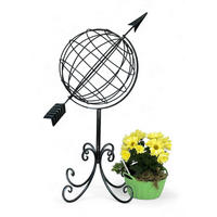 SONNENUHR Garten Metall Globus Modern - Braun, Metall (30/72/30cm) - DanDiBo