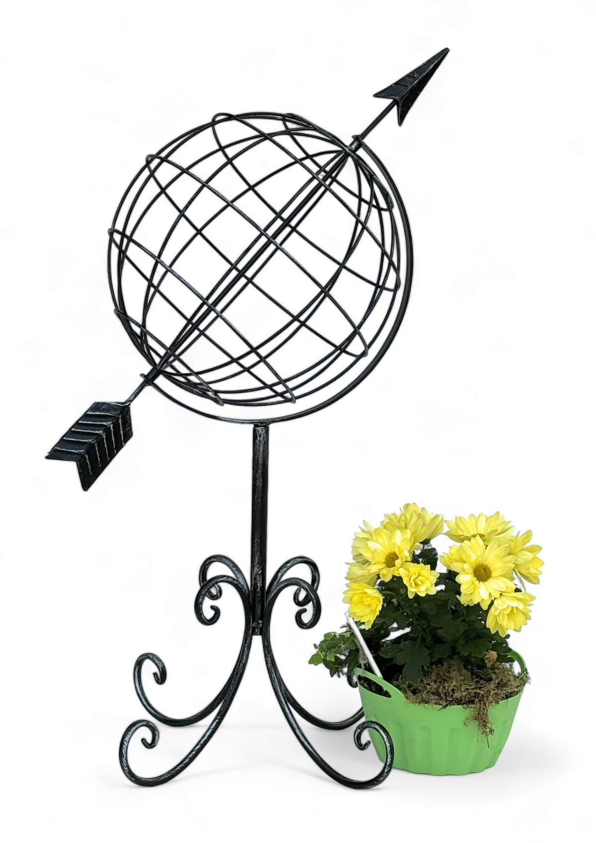 SONNENUHR Garten Metall Globus Modern - Braun, Metall (30/72/30cm) - DanDiBo