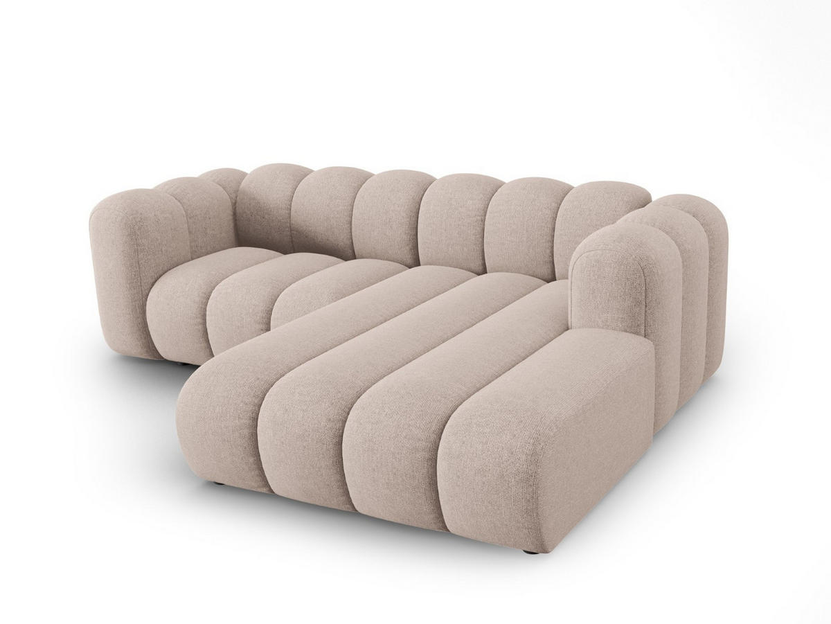 ECKSOFA modular rechts Lupine aus Chenille-Stoff beige 3 Sitzplätze - Beige, Textil (177/230cm) - Micadoni