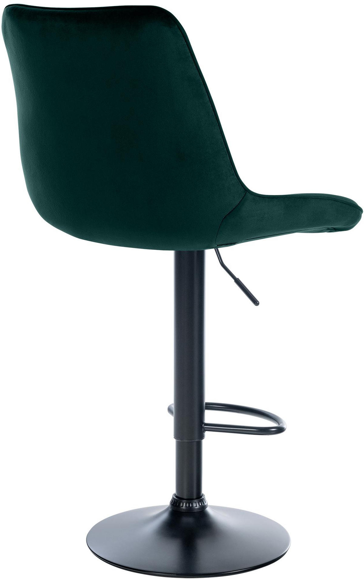 BARHOCKER 2er Set Samt grün - Schwarz/Grün, Textil/Metall (49.5/91/50cm) - CLP