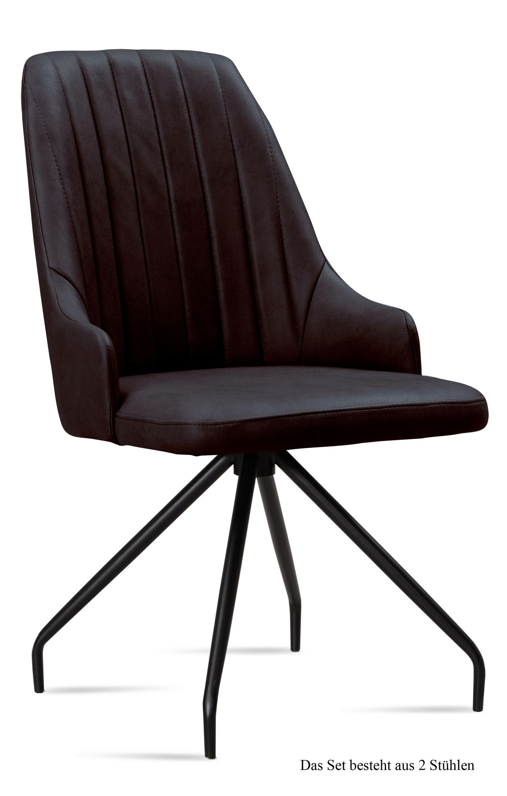 ESSZIMMERSTUHL (2er-Set) Dilara 52x91x60 Schwarz/Espresso - Dunkelbraun/Schwarz, Kunststoff (60/91/52cm) - 58aufmkessel