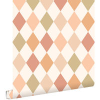 TAPETE Karomuster 50 x 900 cm - Terracotta, Papier (50/900cm) - ESTAhome