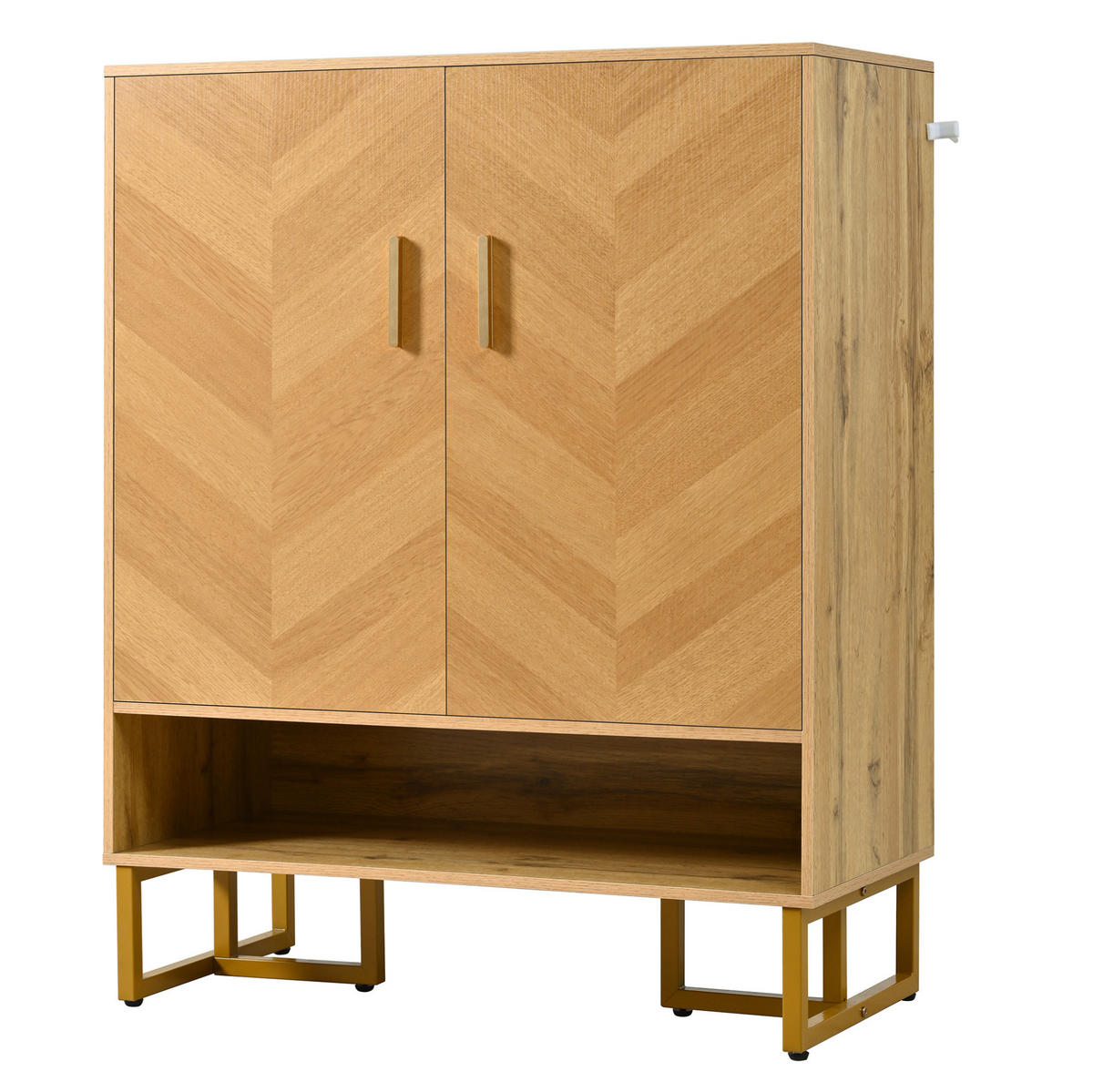 SCHUHSCHRANK 80/38/100 cm mit 2 Türen, schmales Design in Natur - Naturfarben, Holzwerkstoff (80/100/38cm) - BEAOK