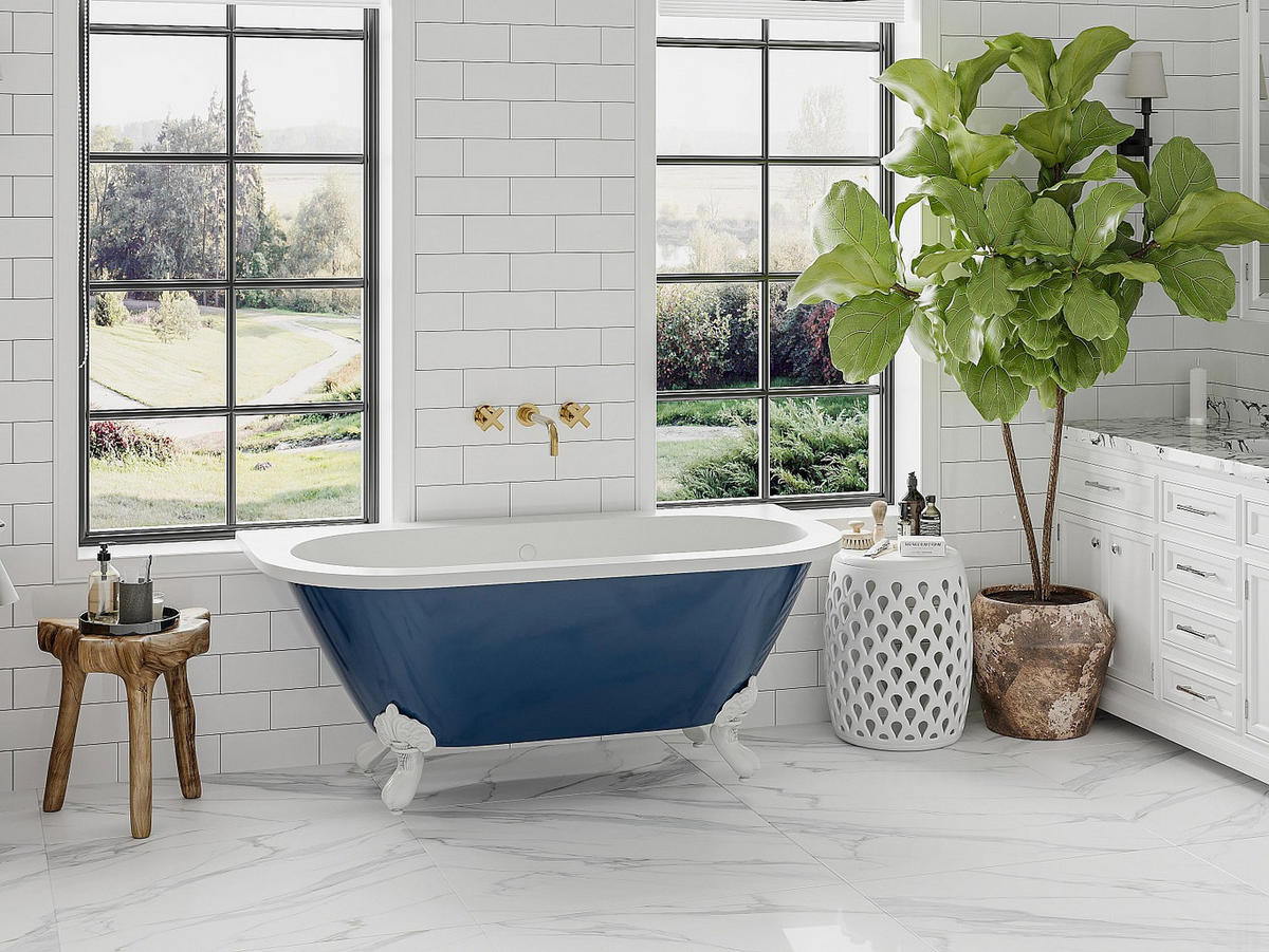 BADEWANNE - 150 cm x 74 cm - acryl - blau Sparus - Blau, Kunststoff (150/61/74cm) - Vente-Unique