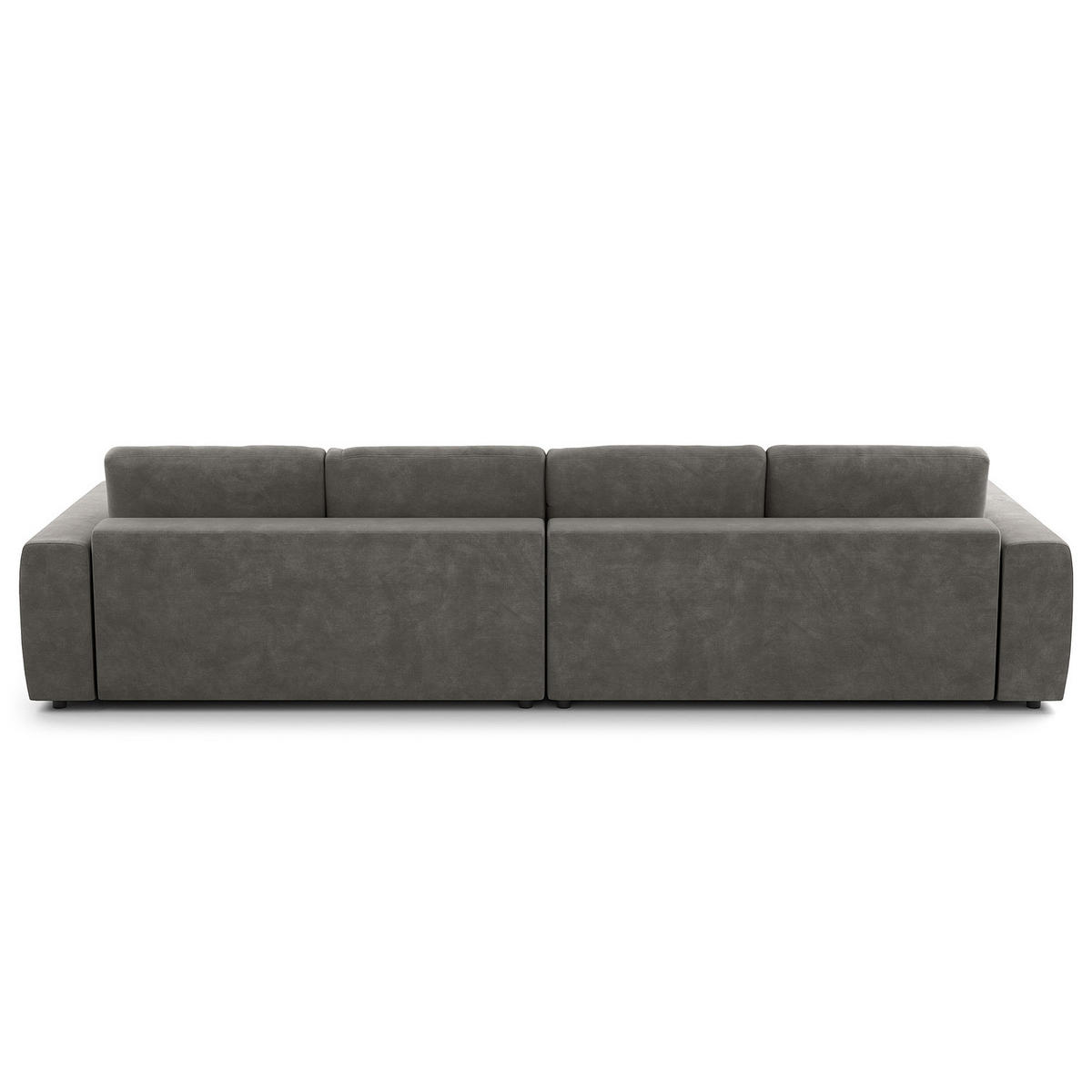 ECKSOFA mit XXL-Longchair - Schwarz/Grau, Kunststoff/Textil (323/182cm) - home24