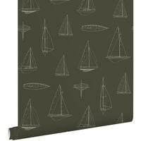 TAPETE Boote 50 x 900 cm - Grün, Papier (50/0.1cm) - ESTAhome