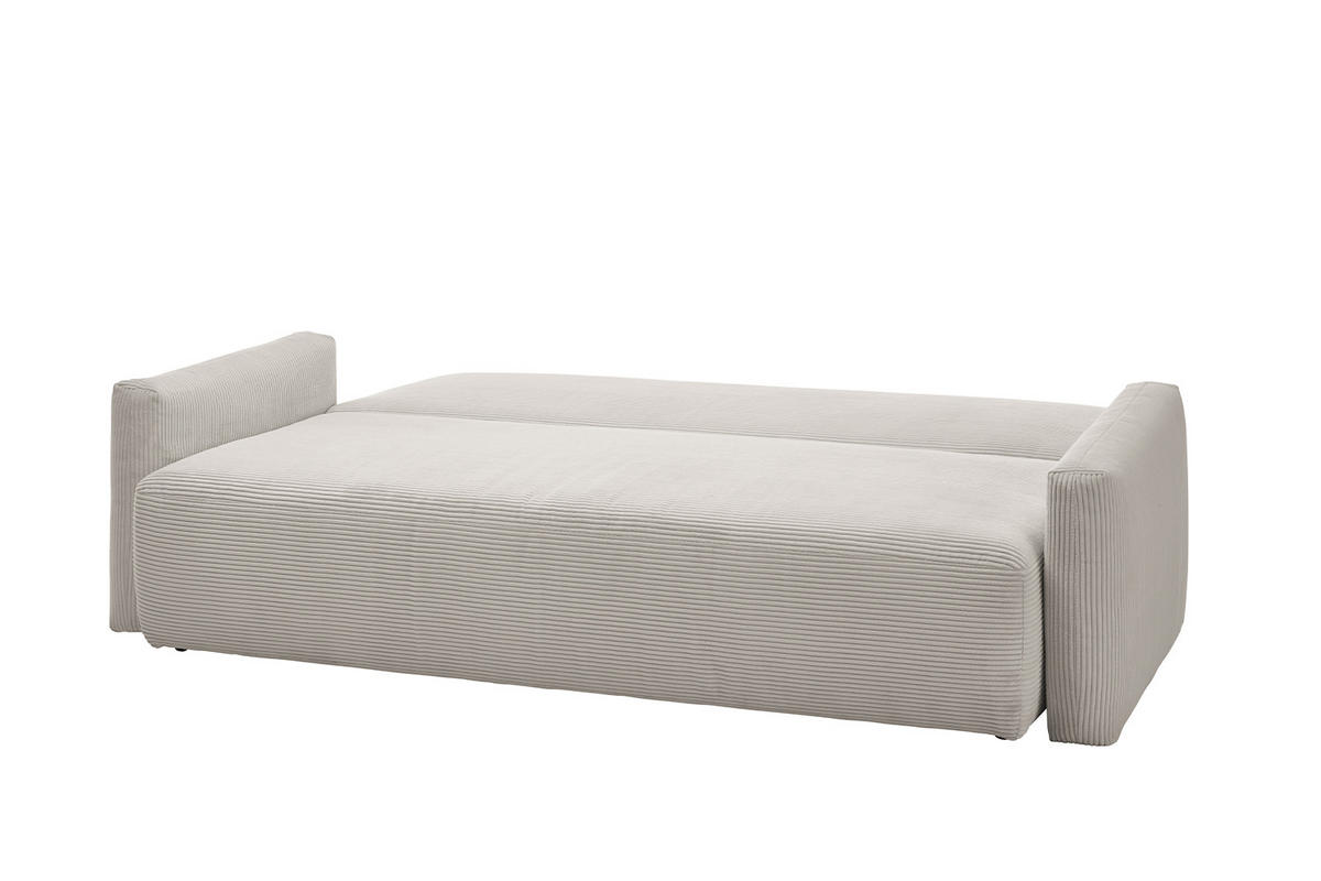 SCHLAFSOFA NEO Grau Cord - Greige/Schwarz, Kunststoff/Textil (233/75/108cm) - KAWOLA