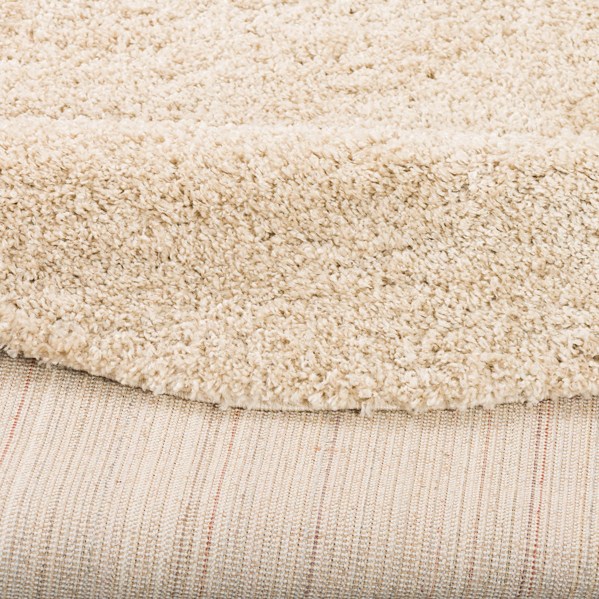 HOCHFLOR LANGFLOR TEPPICH ALOHA RUND - Beige, Textil (120/120cm) - Pergamon