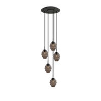 GALERIELEUCHTE Echos 5-flammig Rauch Ø 18cm - Anthrazit/Schwarz, Glas (18/18/20cm) - s.luce