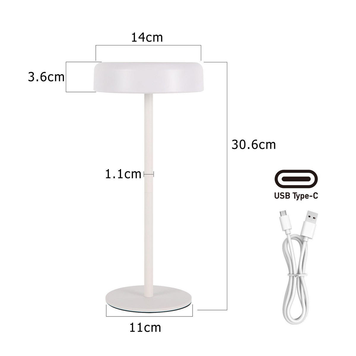 STOLNÍ lampa Abegg LED 14/14/30 cm - bílá, plast (14/14/30cm) - Nettlife