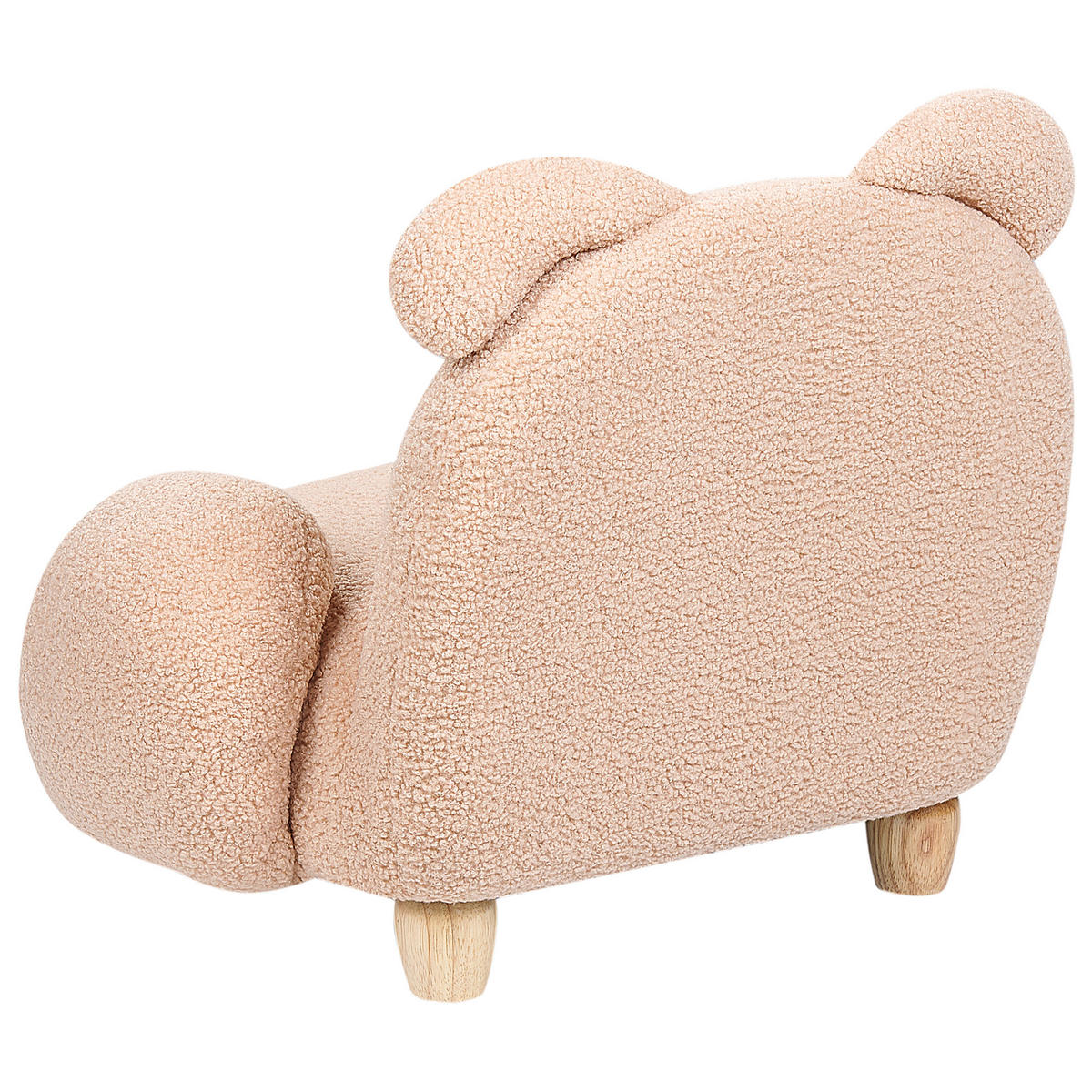 KINDERSESSEL Teddy-Optik beige Tierform Hase Kanna - Beige, Kunststoff/Textil (65/45/51cm) - Beliani