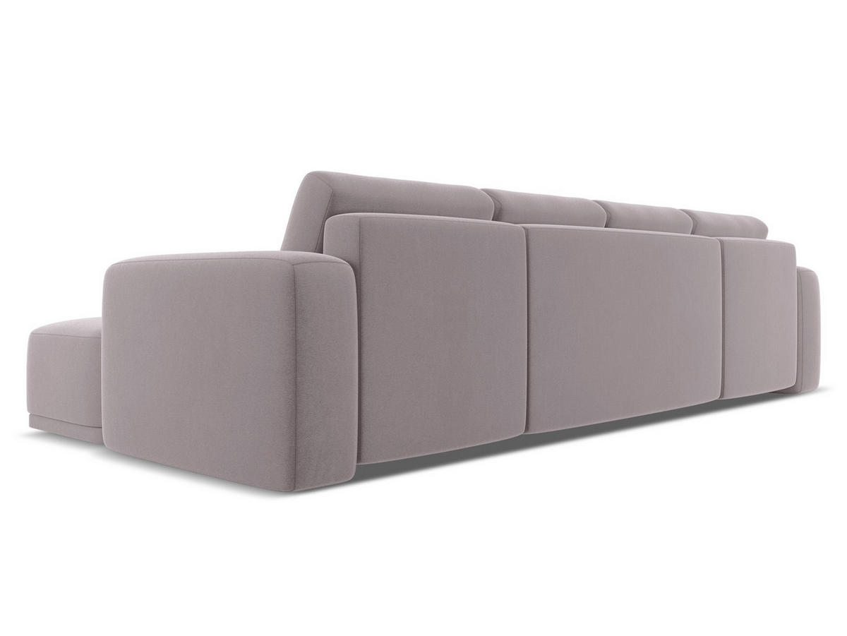 WOHNLANDSCHAFT Samt Stoff Violett - Lila/Flieder, Kunststoff/Textil (333/91/160cm) - Makamii