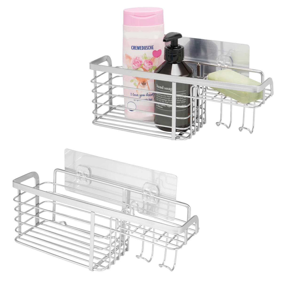 ABLAGEKORB 2er-Set, silber - Edelstahlfarben, Metall (28/10/9.5cm) - bremermann