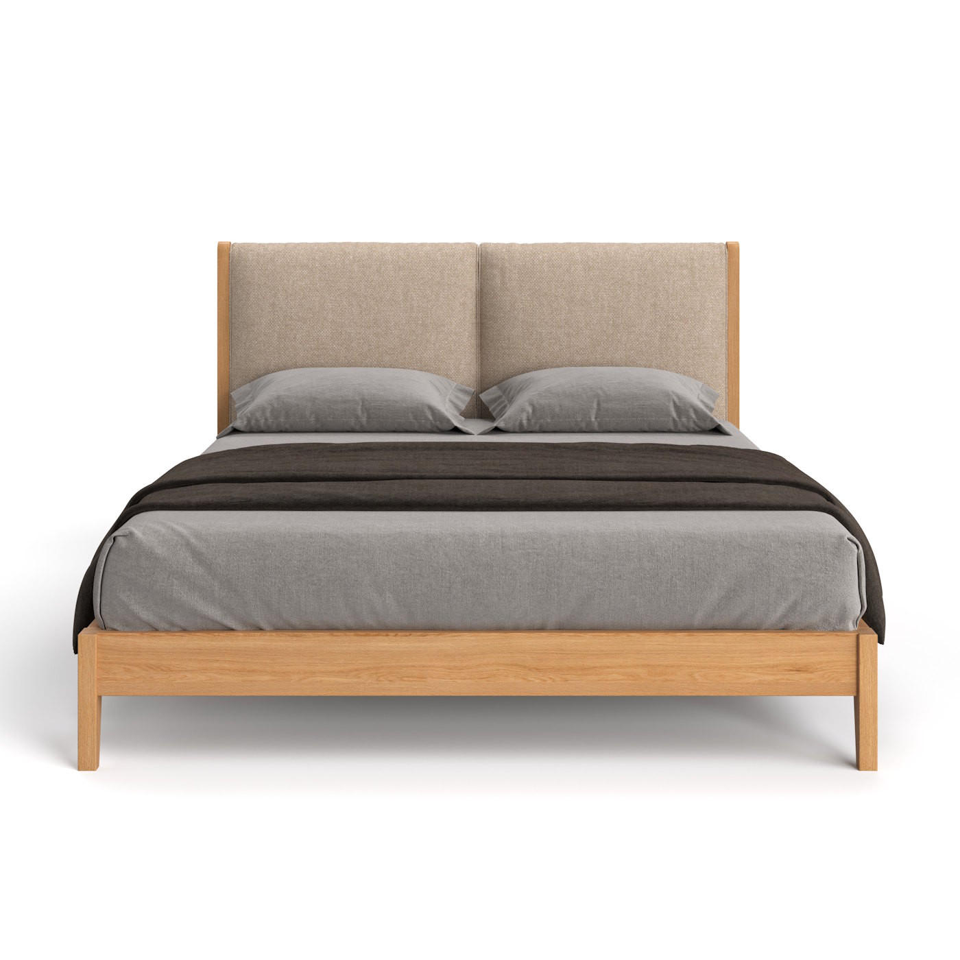 Danzz Massivholzbett Eiche, Natur, Beige 180x220 cm
