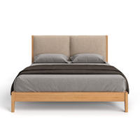 MASSIVHOLZBETT Vena aus Eiche 200x220 cm, Storm 06 - Eichefarben/Beige, Holz (200/220cm) - Danzz