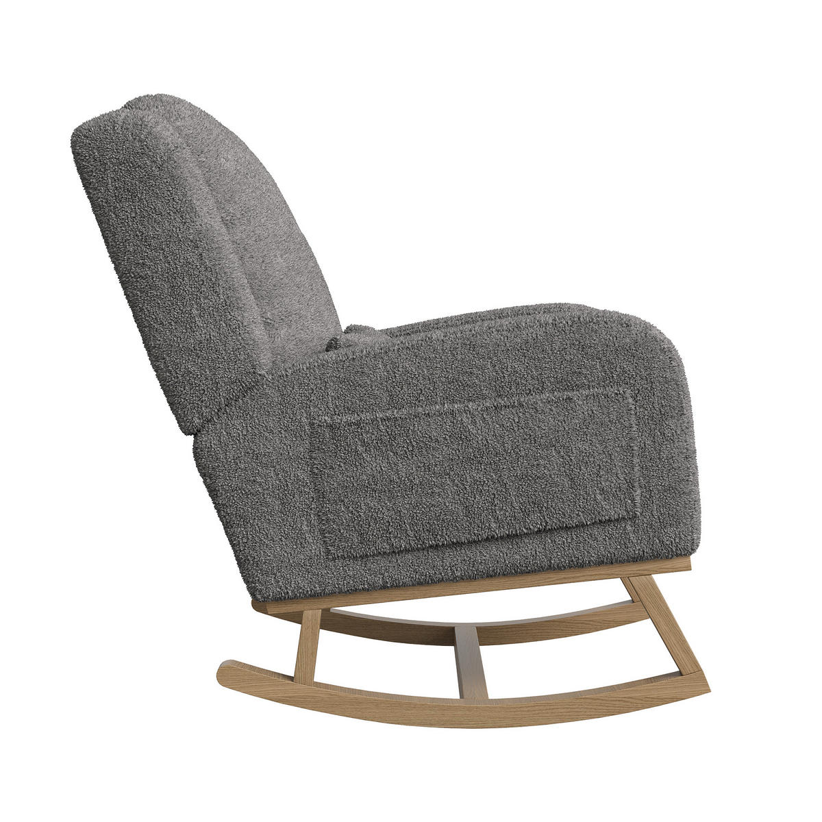 SCHAUKELSTUHL Teddyplüsch, grau, ergonomisch, Komfortstuhl mit Rückenlehne - Grau, Textil (52/96/93cm) - EuroLiving