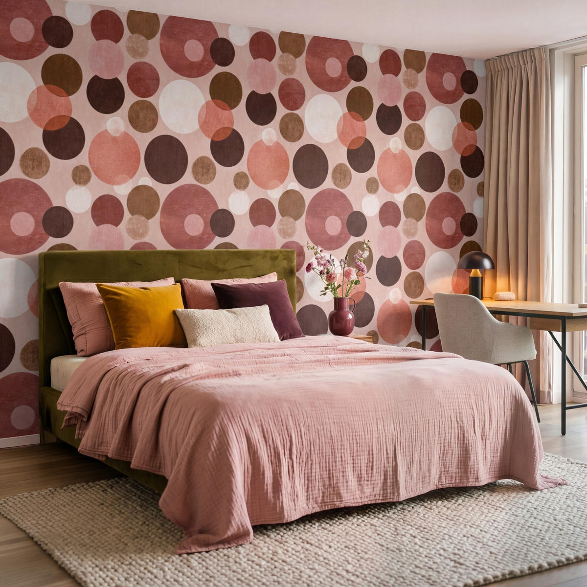 TAPETE - Kreise - Modern - Farbenfroh - 300x200 cm - Multicolor, Papier (300/200cm) - OnlyWow
