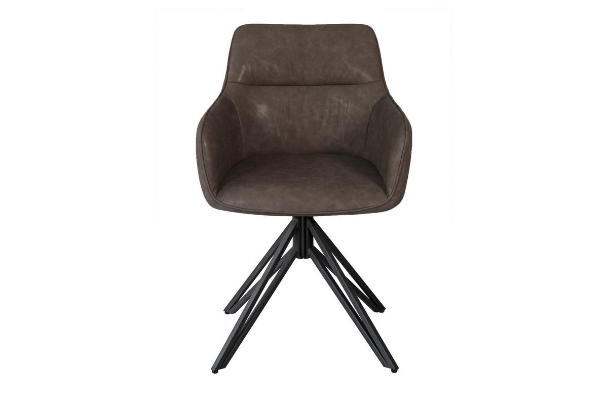 ARMLEHNSESSEL PITT - Graubraun/Nussbaumfarben, Textil/Metall (54/82/56cm) - SAM