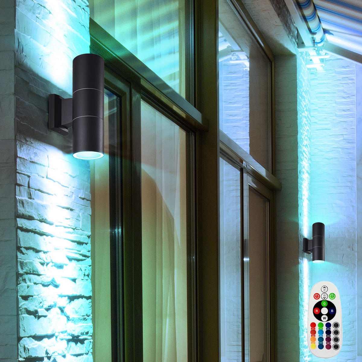 LED AUSSEN-WANDLEUCHTE Silber Aluminium Glas - Silberfarben, Glas (6.5/16.5/11.5cm)