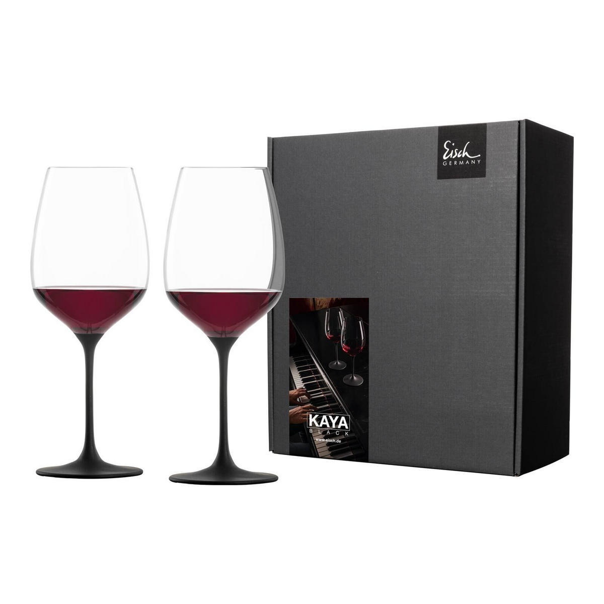 ROTWEINGLÄSER SCHIEFER Kaya schwarz 600 ml 2er Set - Schwarz, Glas (0.6L) - Eisch
