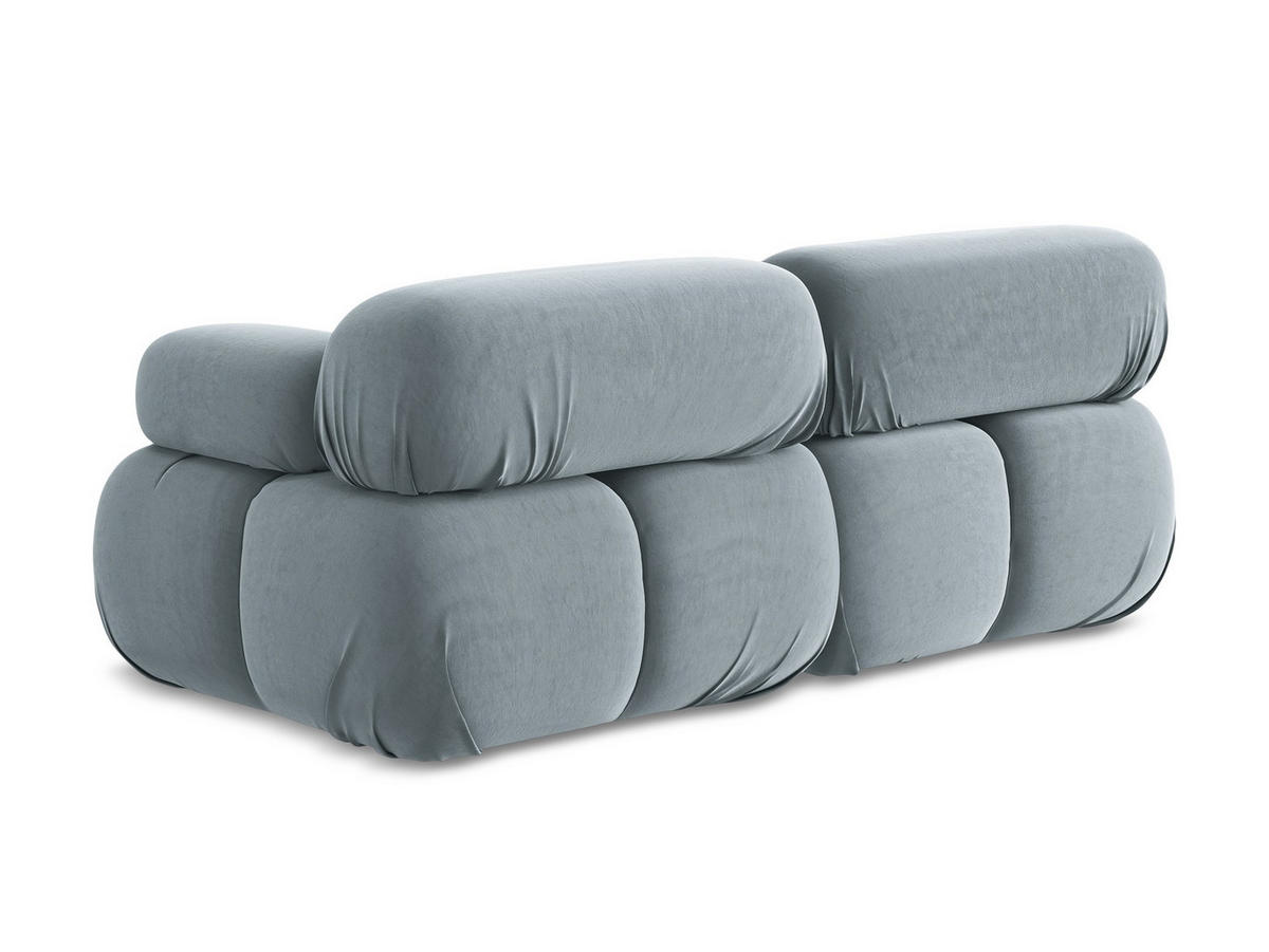 2-SITZER-SOFA Samt Stoff Blau - Blau/Schwarz, Kunststoff/Textil (190/70/96cm) - Makamii