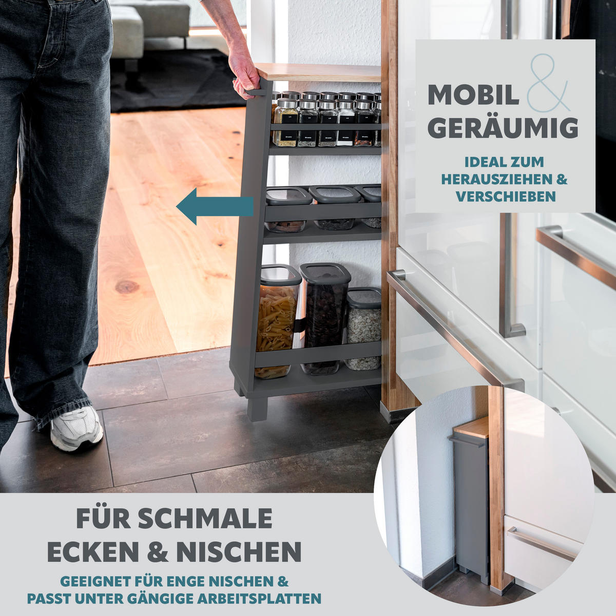 Grau, Holz (50/79/15cm) - eluno