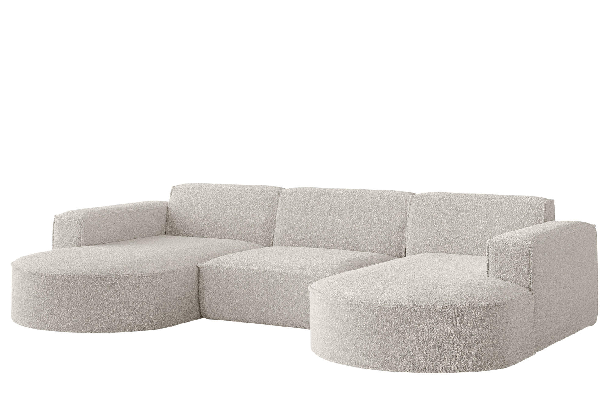 WOHNLANDSCHAFT Palma In Ascot - Perlmutt, Holzwerkstoff/Textil (299/78/165cm) - Fun Möbel
