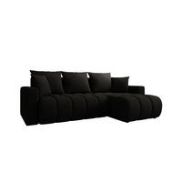 ECKSOFA GERRO Schlaffunktion Bettkasten Universal Boucle Schwarz - Schwarz, Textil (237/142cm) - Luxkor24
