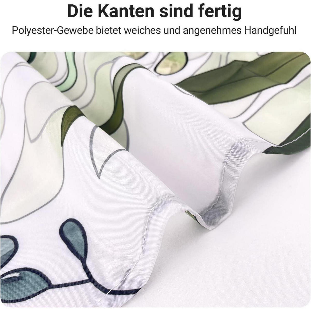 DUSCHVORHANG Grün Blätter 80 x 180 cm - Grün, Textil (80/180cm)