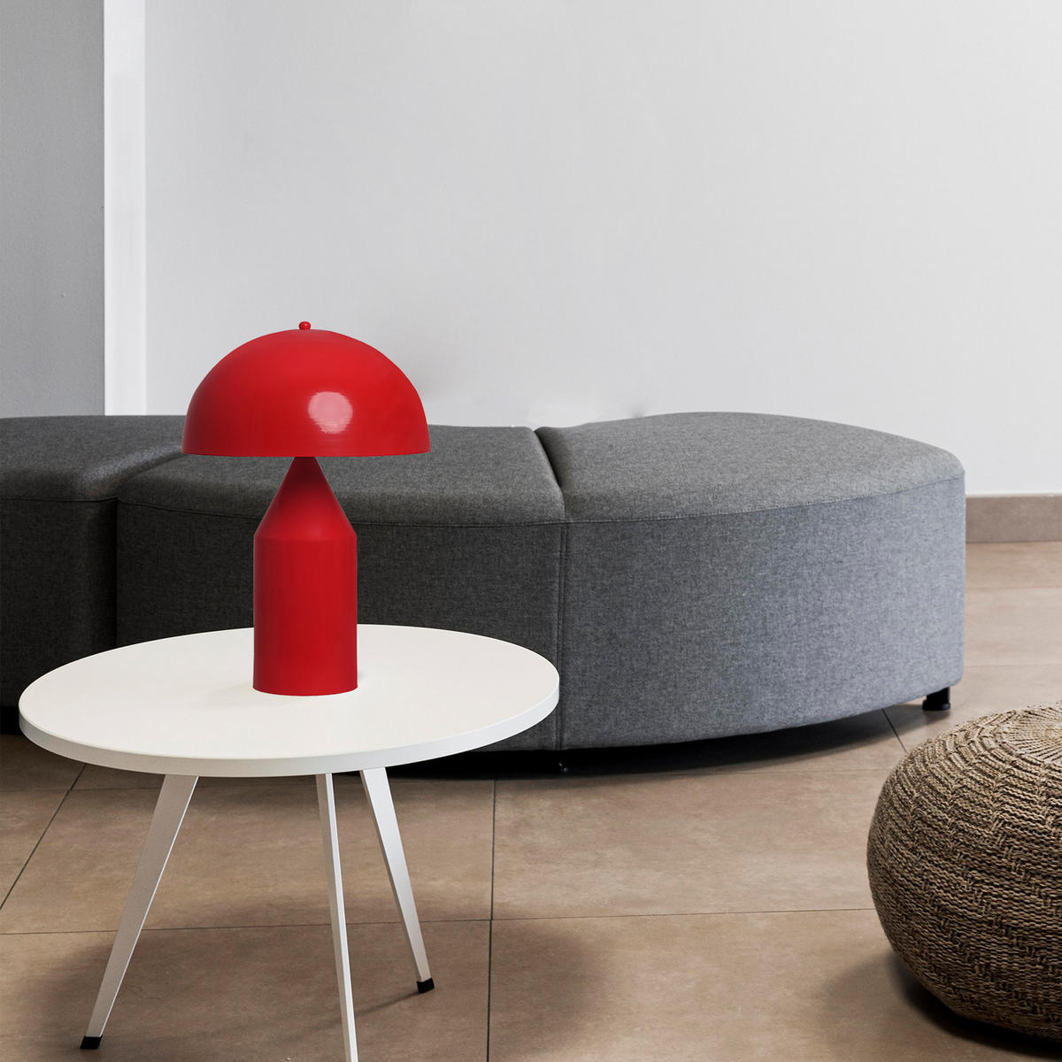 TISCHLEUCHTE Pilzlampen 50/30 - Rot, Metall (30/50cm) - Bamyum