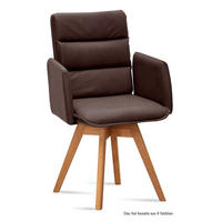 ARMLEHNSTUHL drehbar (8er-Set) Dorri 52x92x60 Eiche geölt/Braun - Eichefarben/Braun, Kunststoff (60/92/52cm) - 58aufmkessel