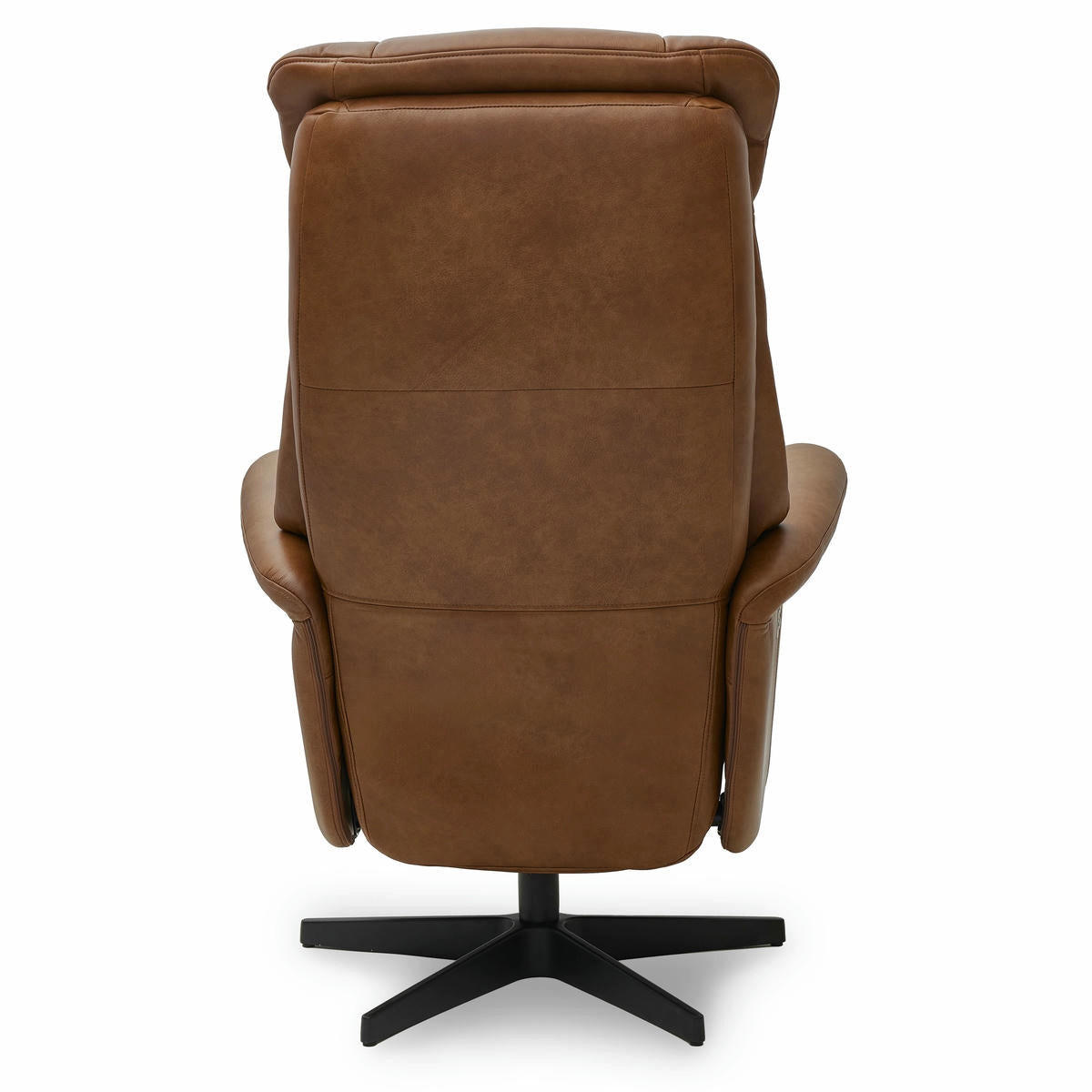 RELAXSESSEL Echtleder Cognac Braun - Schwarz/Braun, Leder/Metall (76/115/83cm) - Furnhouse