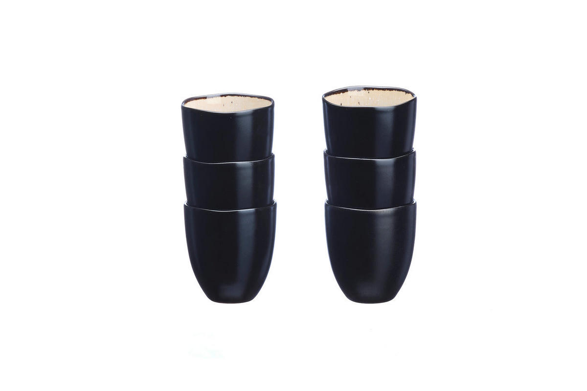 BECHER Iris 150ml - 6er-Set - Elfenbeinweiß - Weiß, Keramik (0.15L) - Björn