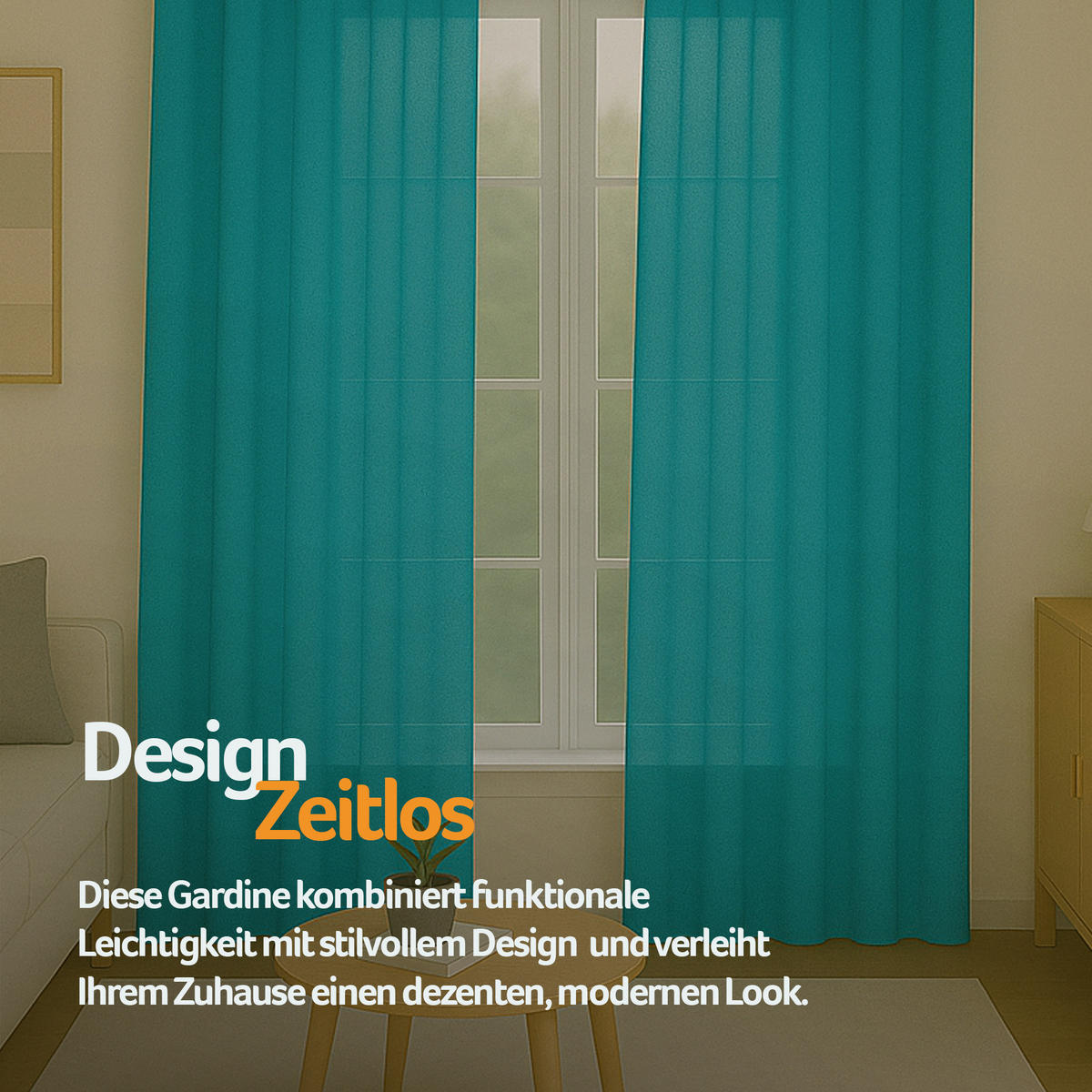 SCHLAUFENSCHAL blickdicht 140x225 cm Türkis 2er-Pack - Türkis, Textil (140/225cm)