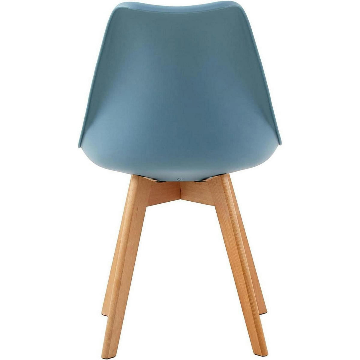 ESSZIMMERSTUHL 8er Set Morandi Lichtblau mit weicher Polsterung und Buchenholzbeinen - Hellblau, Kunststoff (41/82/47.5cm)