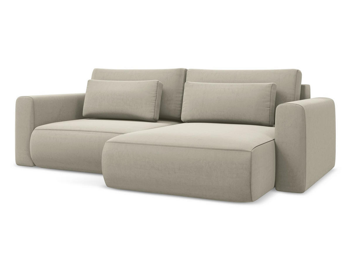 ECKSOFA mit Schlaffunktion Strukturstoff Stoff Blau - Blau/Blaugrau, Kunststoff/Textil (148/257cm) - Makamii