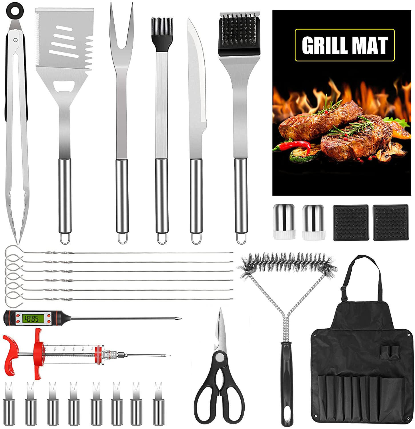 GRILLBESTECK 30-teiliges Set - Multicolor, Metall (43cm)