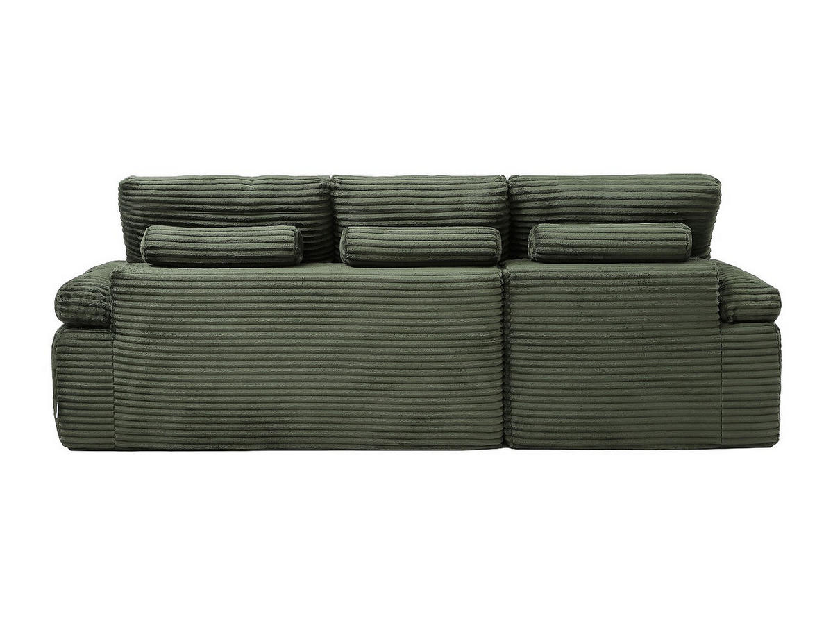 SOFA - 3 Personen - samt - khaki Dorepa - Schlammfarben, Textil (246/101cm) - Vente-Unique