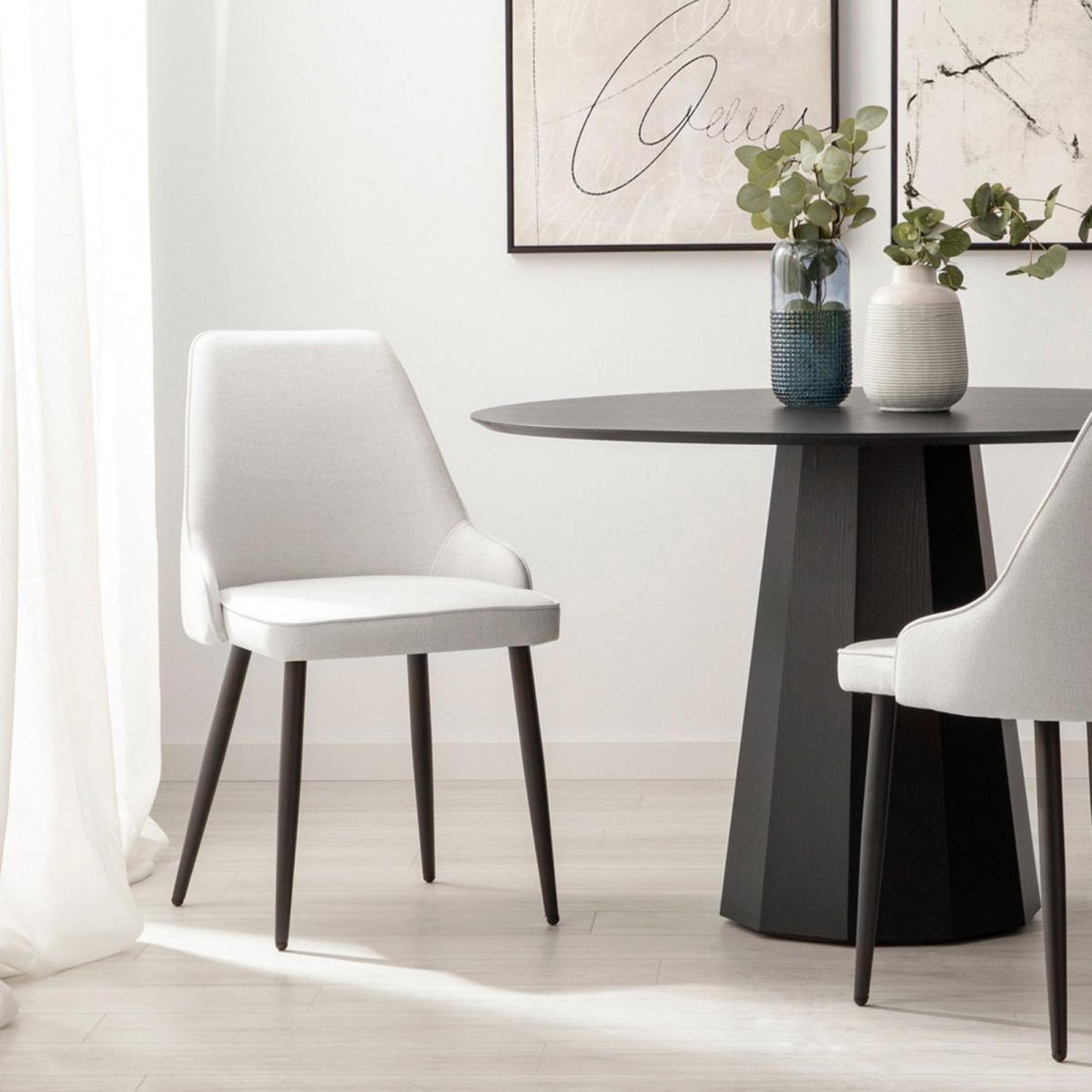 ESSZIMMERSTUHL Nika Grau 52 cm x 87 cm - Grau, Textil (52/87/58cm) - Klast Home