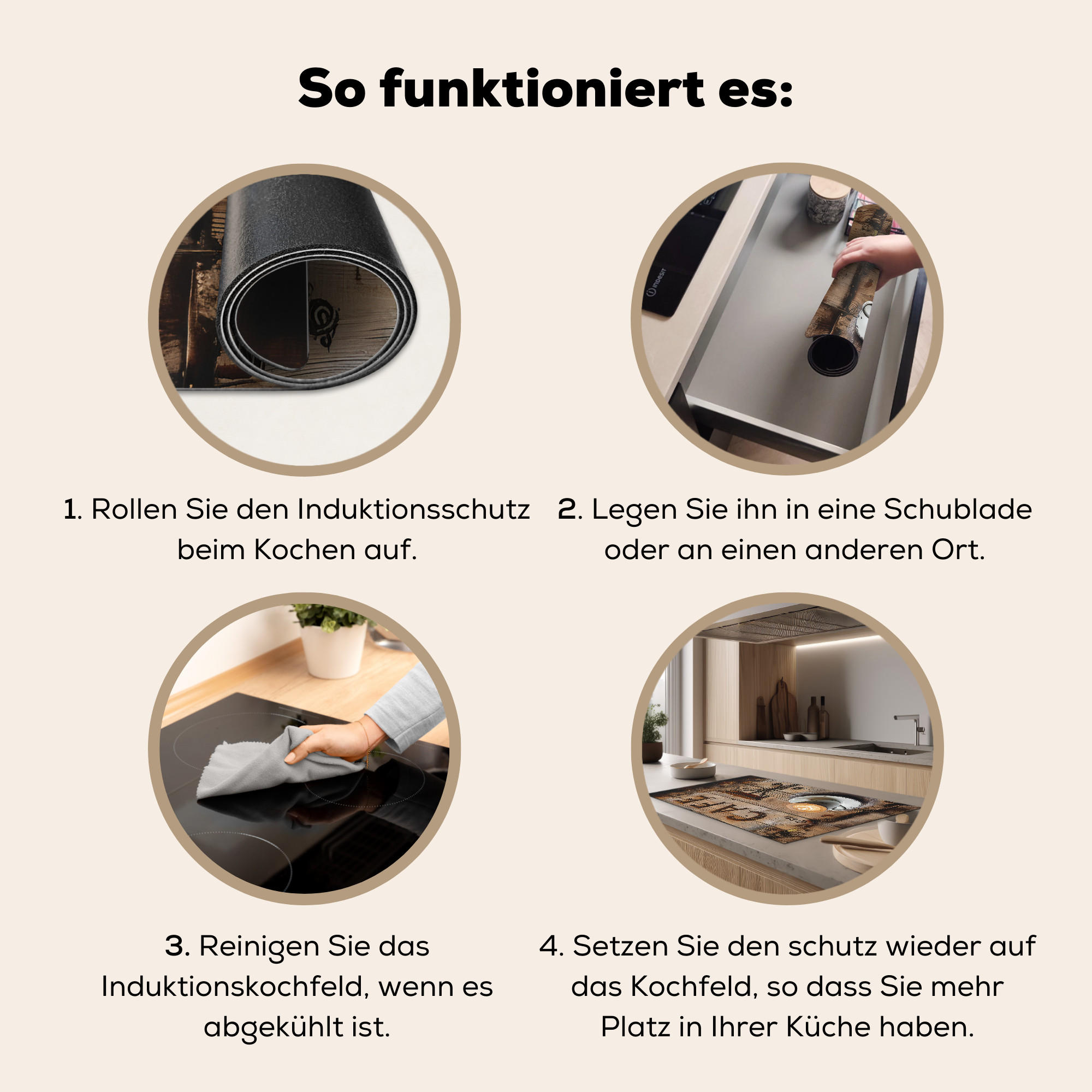 MuchoWow Herdabdeckplatte Schwarz 91.2x52x0.2 cm