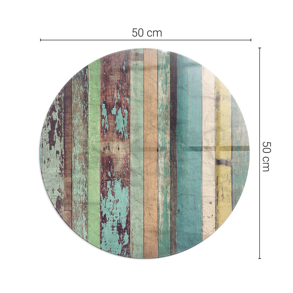 GLASPLATTE für Kamin Ø 50 cm - Türkis, Glas (50/50/0.4cm) - TULUP