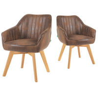 ARMLEHNSTUHL Mika-Jara 2er-Set - Honigeiche/Braun, Eichenholz/Holz (60/82/61cm) - DUBI Möbel