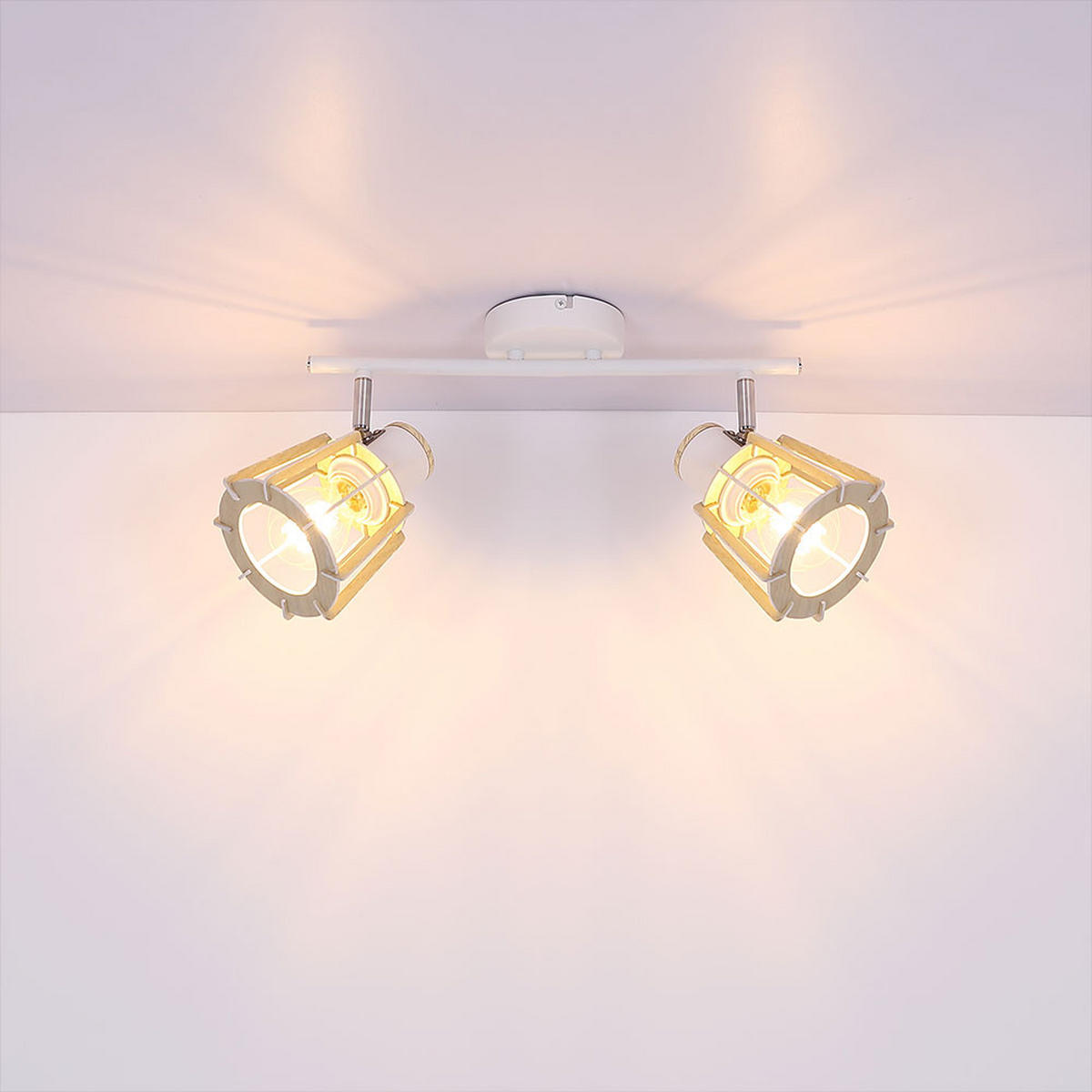 DECKENLEUCHTE Metall Holzoptik Braun - Braun, Holz (36/17/18cm) - Globo Lighting