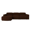 ECKSOFA Cursal Round L-Form, Stoff Poso, Braun, Links - Braun, Holz (284/166cm) - Kaiser Möbel